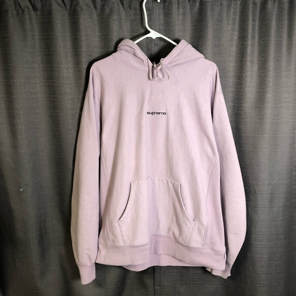 Supreme Compact Logo Hooded Sweatshirt (FW17) - Pale Violet, Size XL